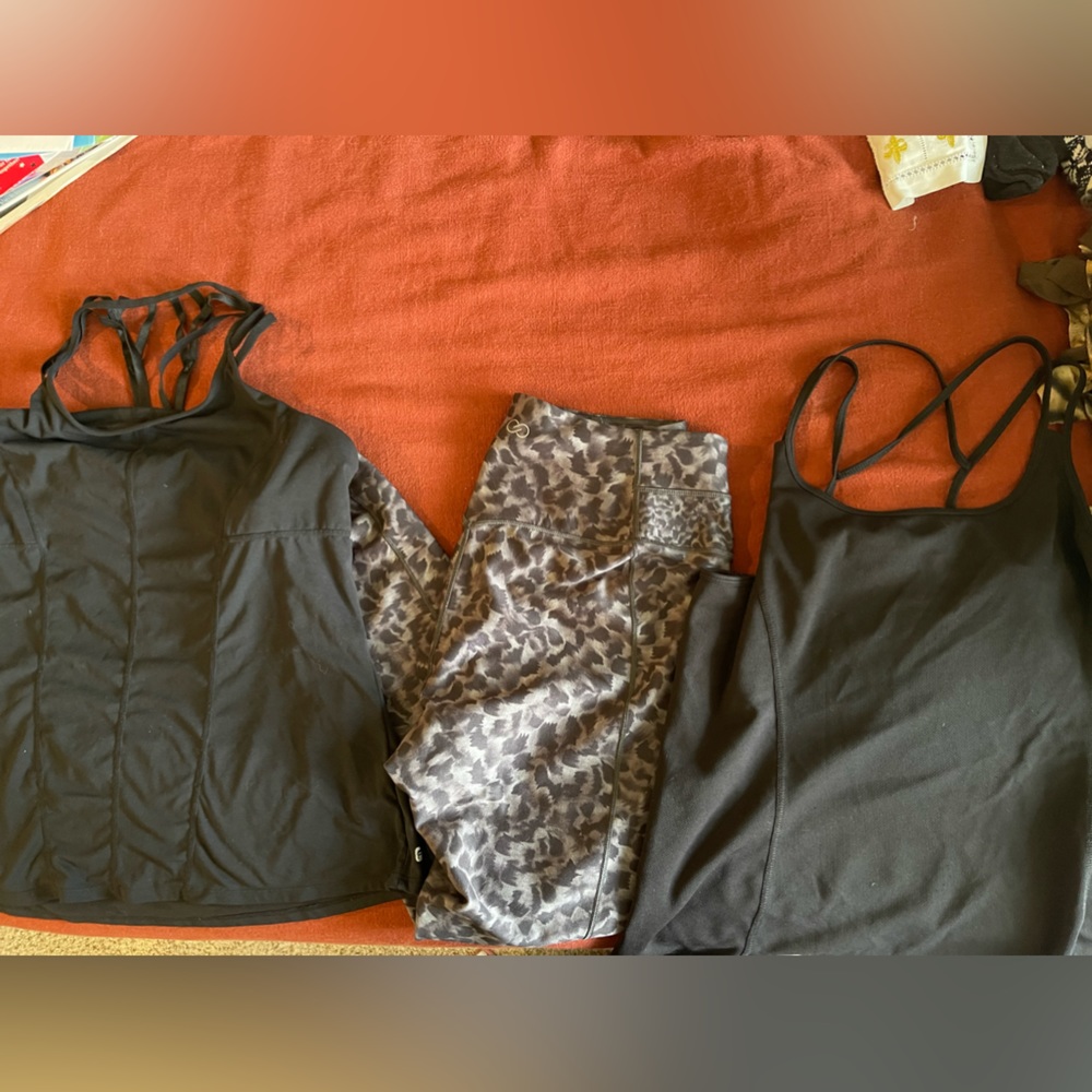 two black tanks (leggings in photo not included)